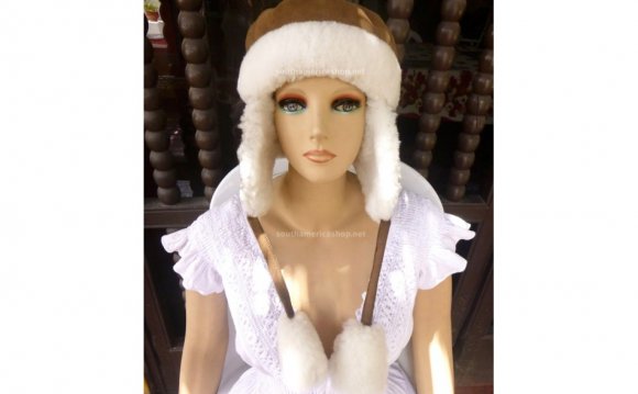 White Lamb fur trapper hat