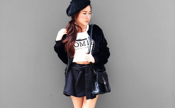 Black Furry Beret from