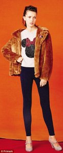 Faux fur jackets come in bright burnt orange for £35