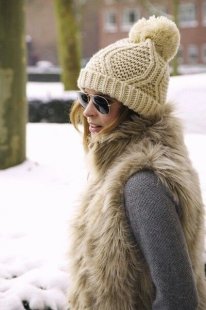 Faux Fur Vest and Winter Hat