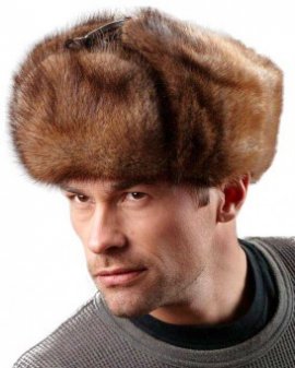 Muskrat Full Fur Russian Hat