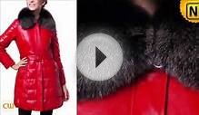 2012 Winter Women Fashion Fox Fur Collar Red Sheep Leather