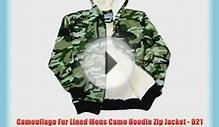 Camouflage Fur Lined Mens Camo Hoodie Zip Jacket - D21