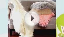 Ivory Mongolian Lamb Faux Fur Throw Blanket- 58 x 60